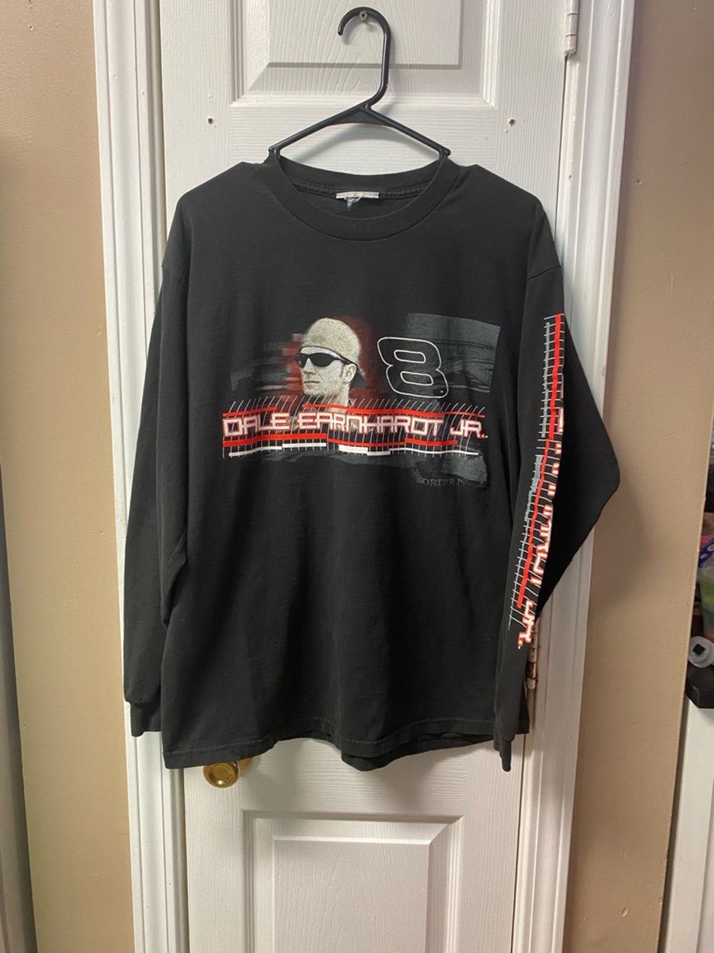 Black Long-Sleeve Graphic Racing Tee